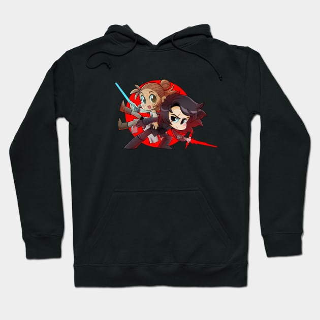 Space Sweethearts - Battle Balance - Chibi Cuties Hoodie by kickgirl